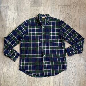 Timberland Green & Navy Plaid Cotton Button-Down Shirt Size Small